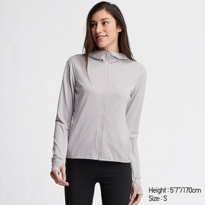 Uniqlo Airism Mesh Zip Hooded Jacket with Thumbholes